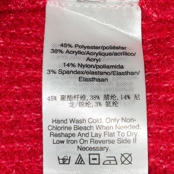 DKNY Jeans Women's Drop-Shoulder Long-Sleeve Sweater Large Red NWT - Picture 6 of 10